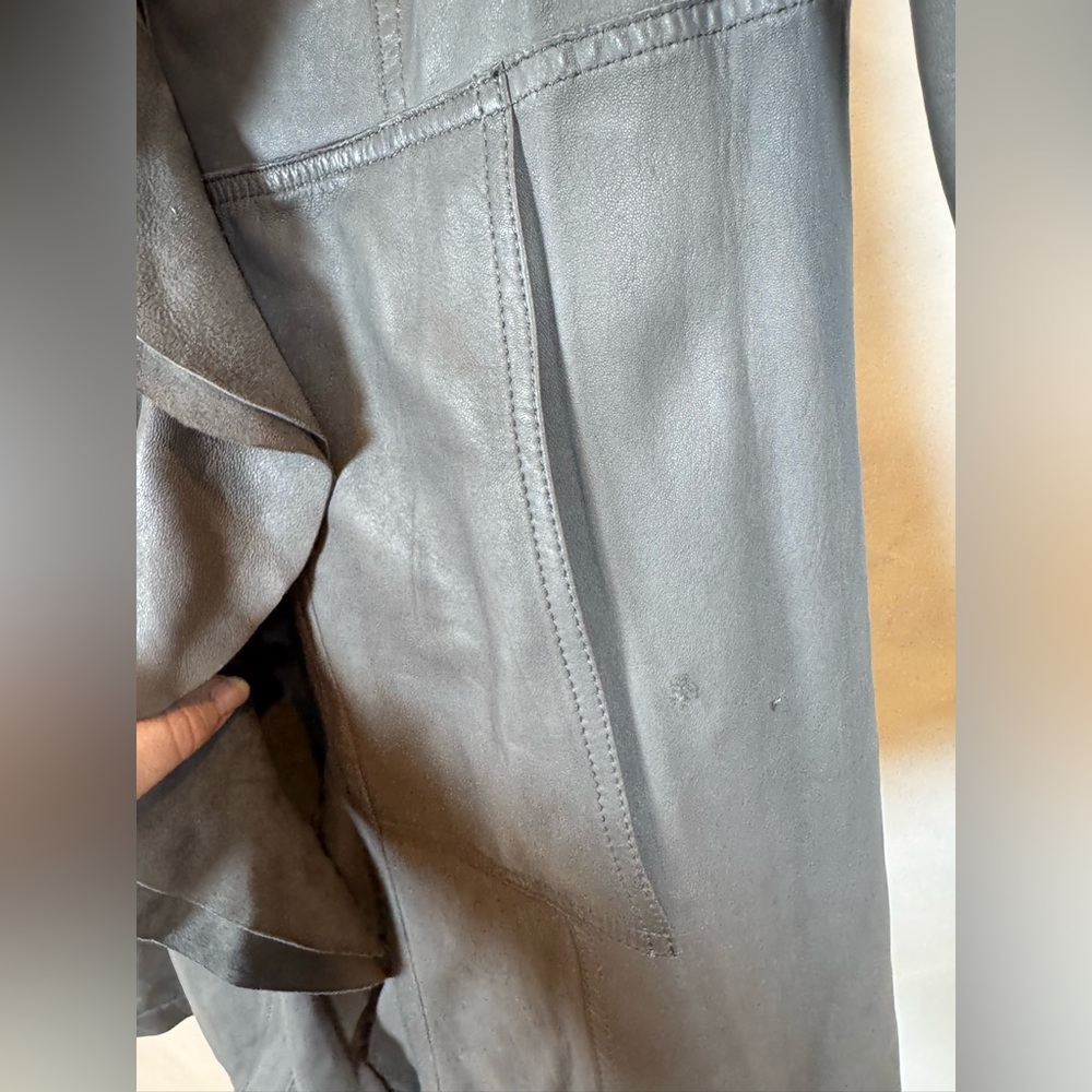 Casini Jennifer Tattanelli P312R Reversible Grey Full Grain Leather Jacket - Picture 13 of 16
